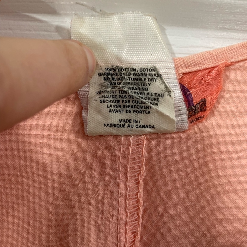 [L] ATMOSPHERE 🇨🇦vintage dress peach 80s floral cotton festival Coachella - Picture 7 of 9